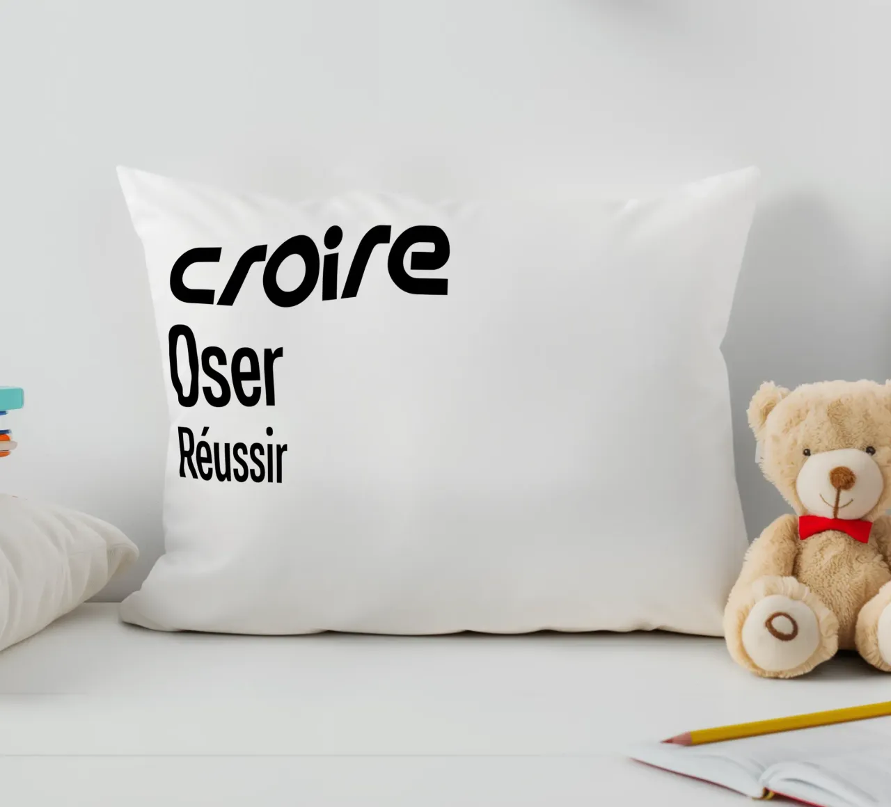 Credere osare riuscire cuscino da YV TYPOGRAPHY