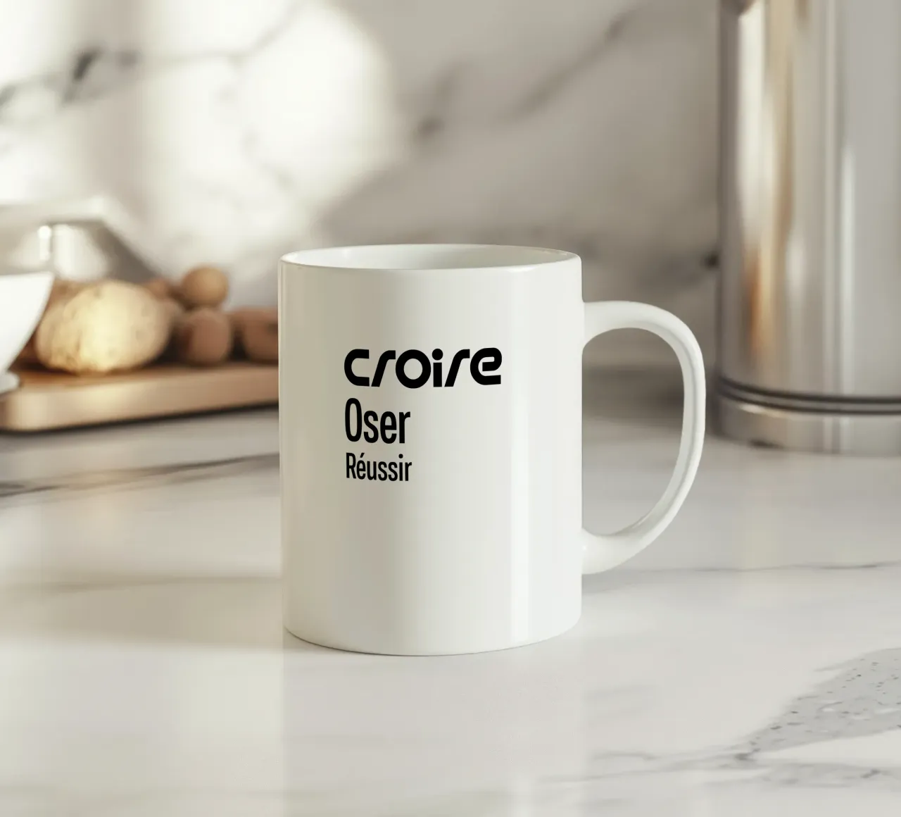 Credere osare riuscire tazza in ceramica da YV TYPOGRAPHY