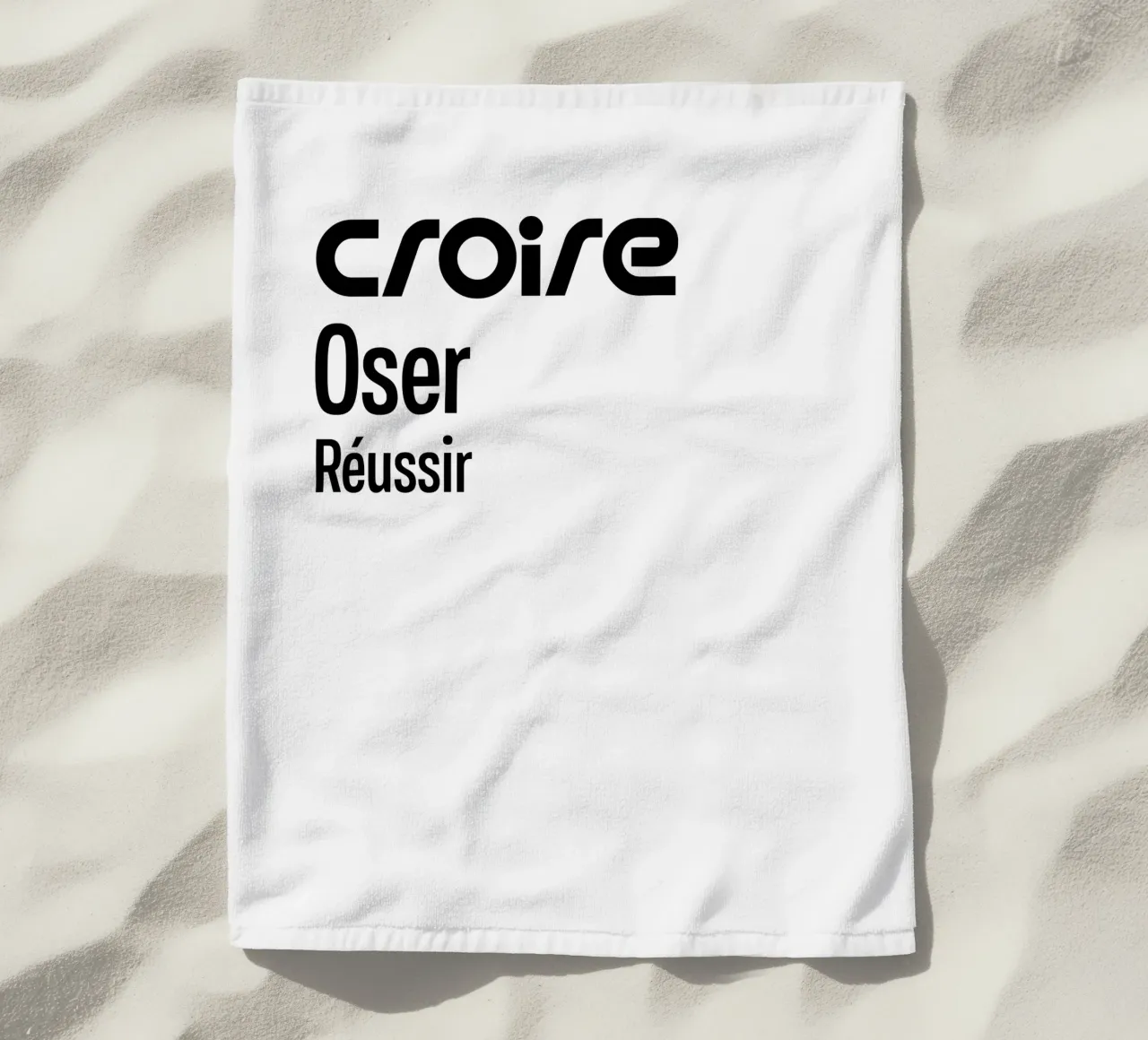 Credere osare riuscire telo mare da YV TYPOGRAPHY