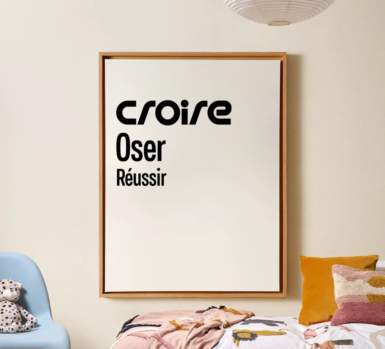 Credere osare riuscire tela con Cornice a cassetta da YV TYPOGRAPHY