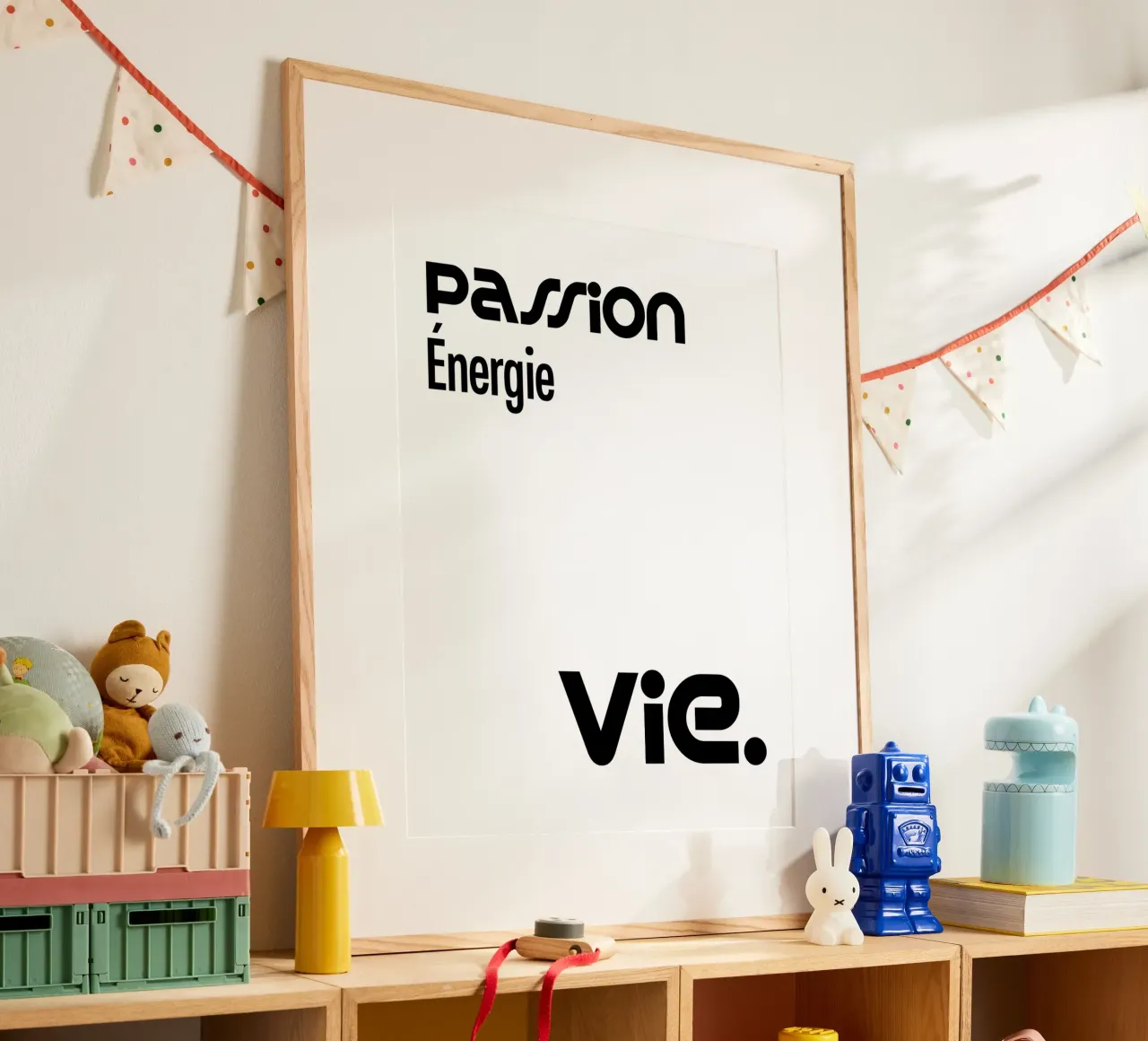 Passion Energie Vie poster avec cadre en aluminium de YV TYPOGRAPHY