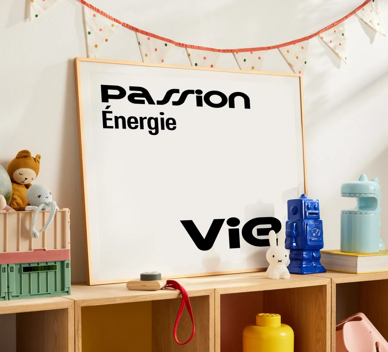 Passion Energie Vie poster avec cadre en aluminium de YV TYPOGRAPHY