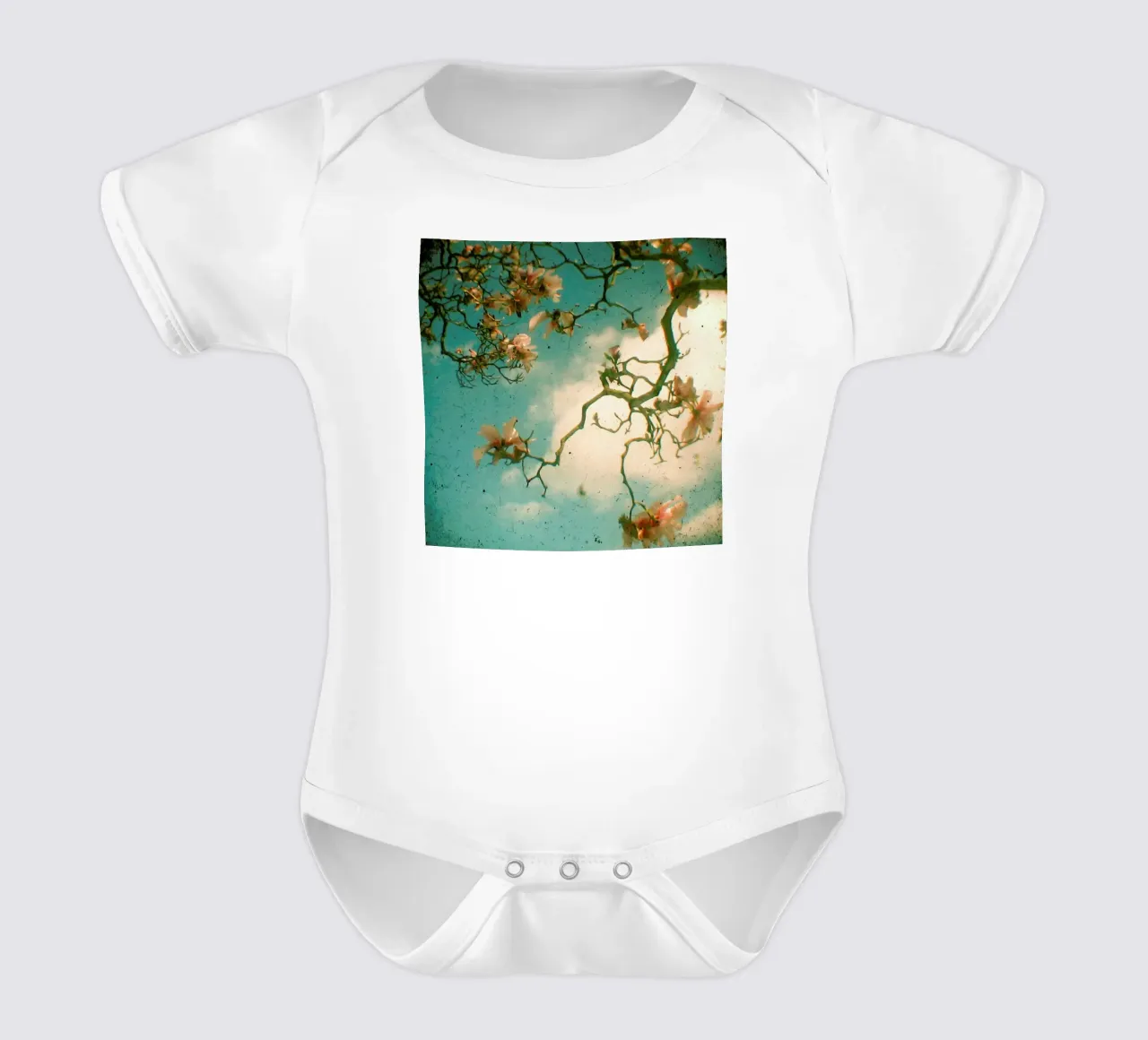 Cascate di Magnolia body neonato maniche corte da Cassia Beck Photography