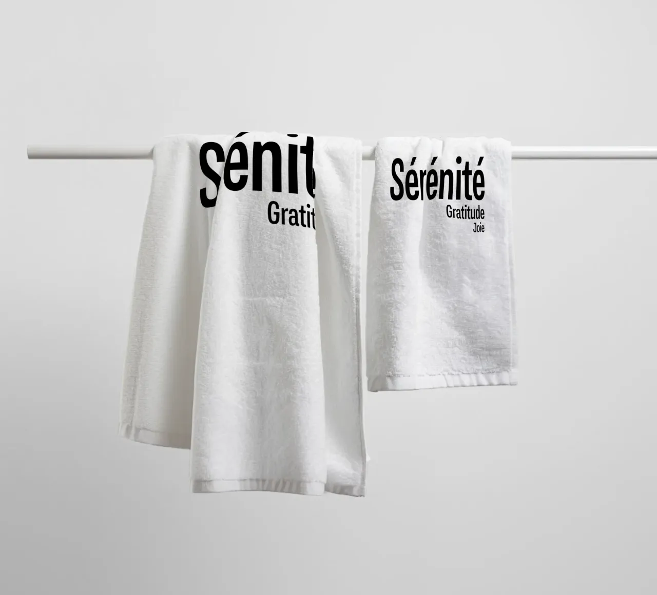 Serenite Gratitude Joie towel by YV TYPOGRAPHY
