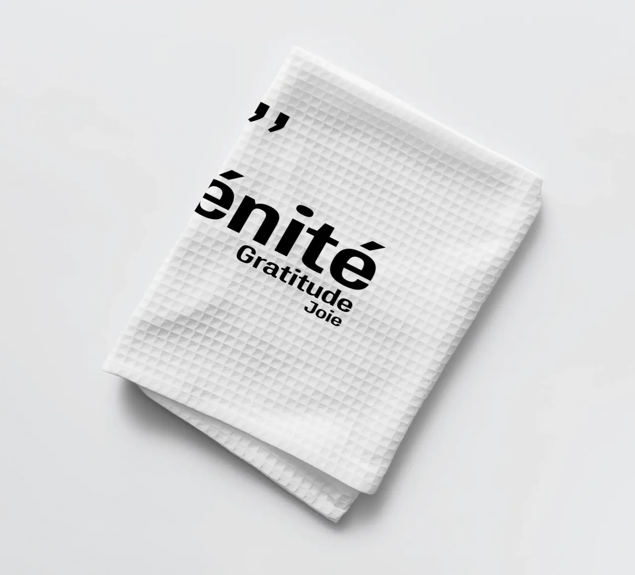 Serenite Gratitudine Joie canovaccio da cucina da YV TYPOGRAPHY