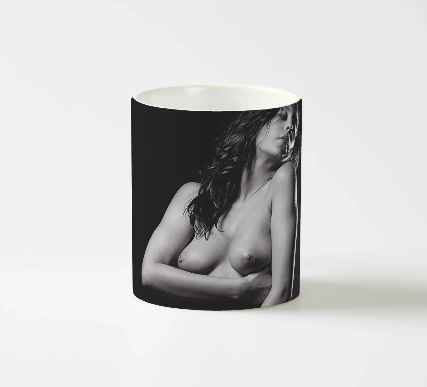 Adele X  posing nude Mono ceramic mug by Dave Hare Photography