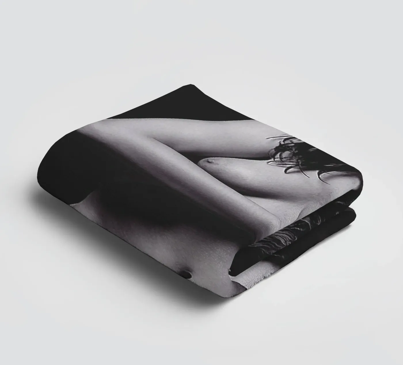 Adele X posing nude Mono badhanddoek van Dave Hare Photography