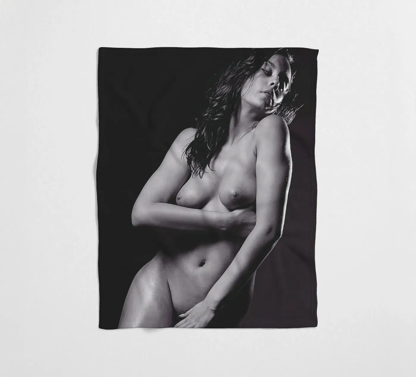Adele X  posing nude Mono Fleecedecke von Dave Hare Photography