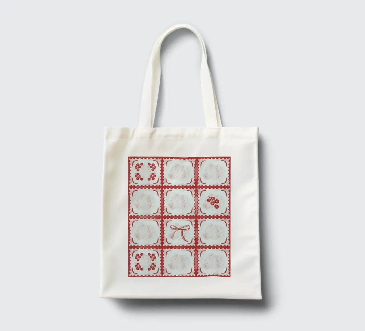 Ravioli Pomodoro Pattern borsa in juta da anisillustration