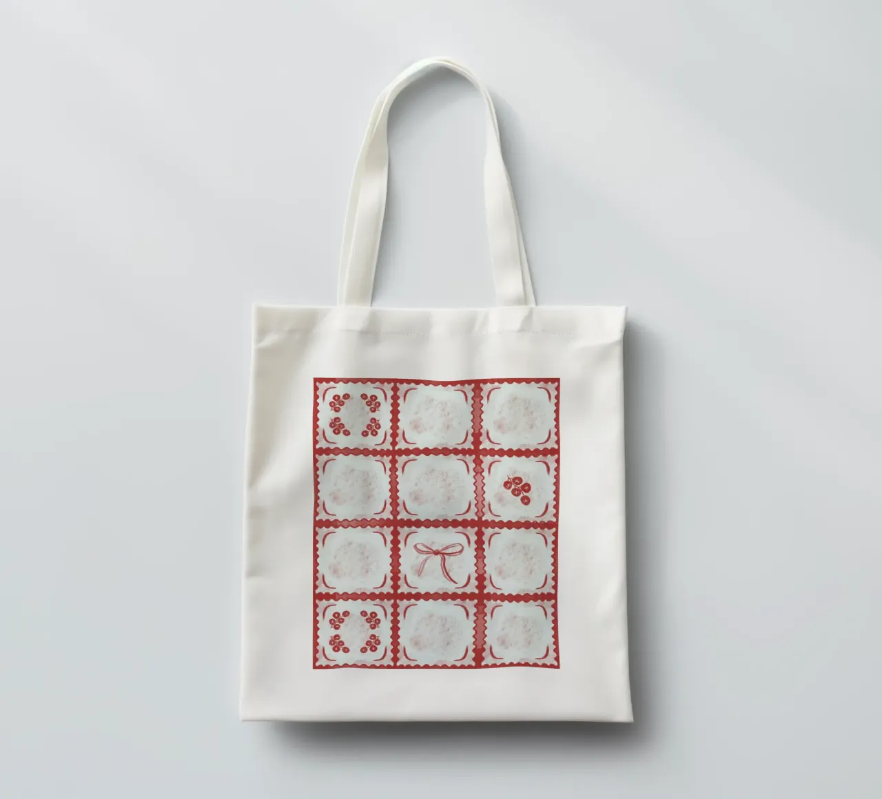 Ravioli Pomodoro Pattern borsa in juta da anisillustration
