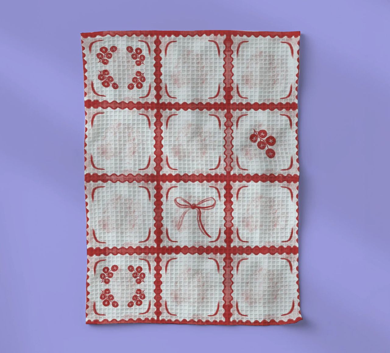 Ravioli Pomodoro Pattern canovaccio da cucina da anisillustration