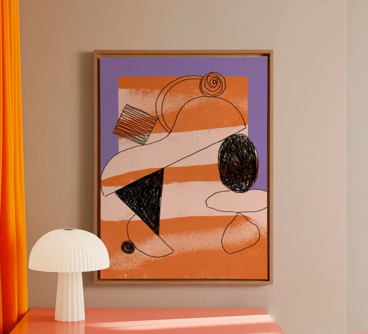 Pigment Play No 1 canvas met Baklijst van treechild