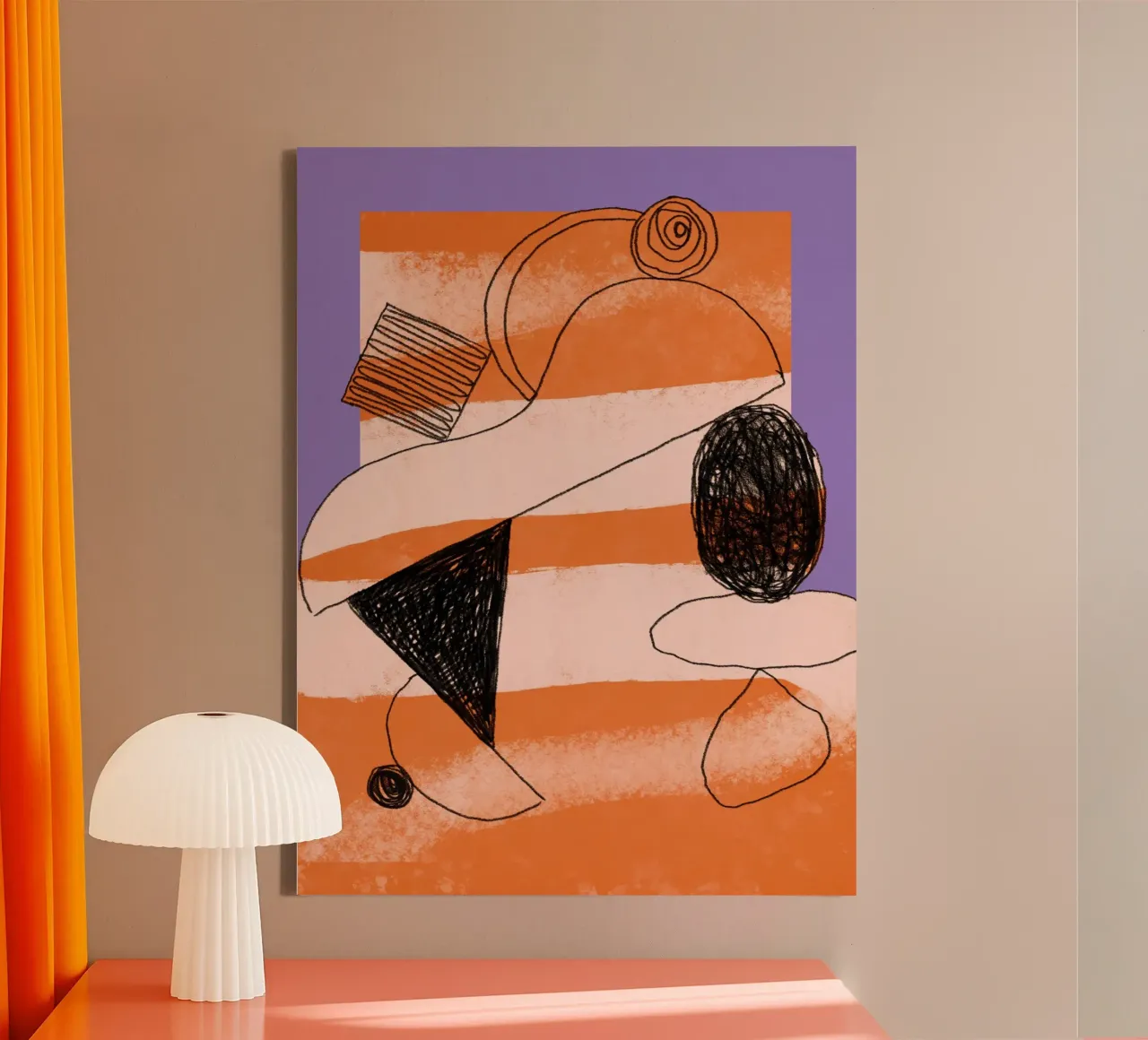 Pigment Play No 1 canvas met Baklijst van treechild
