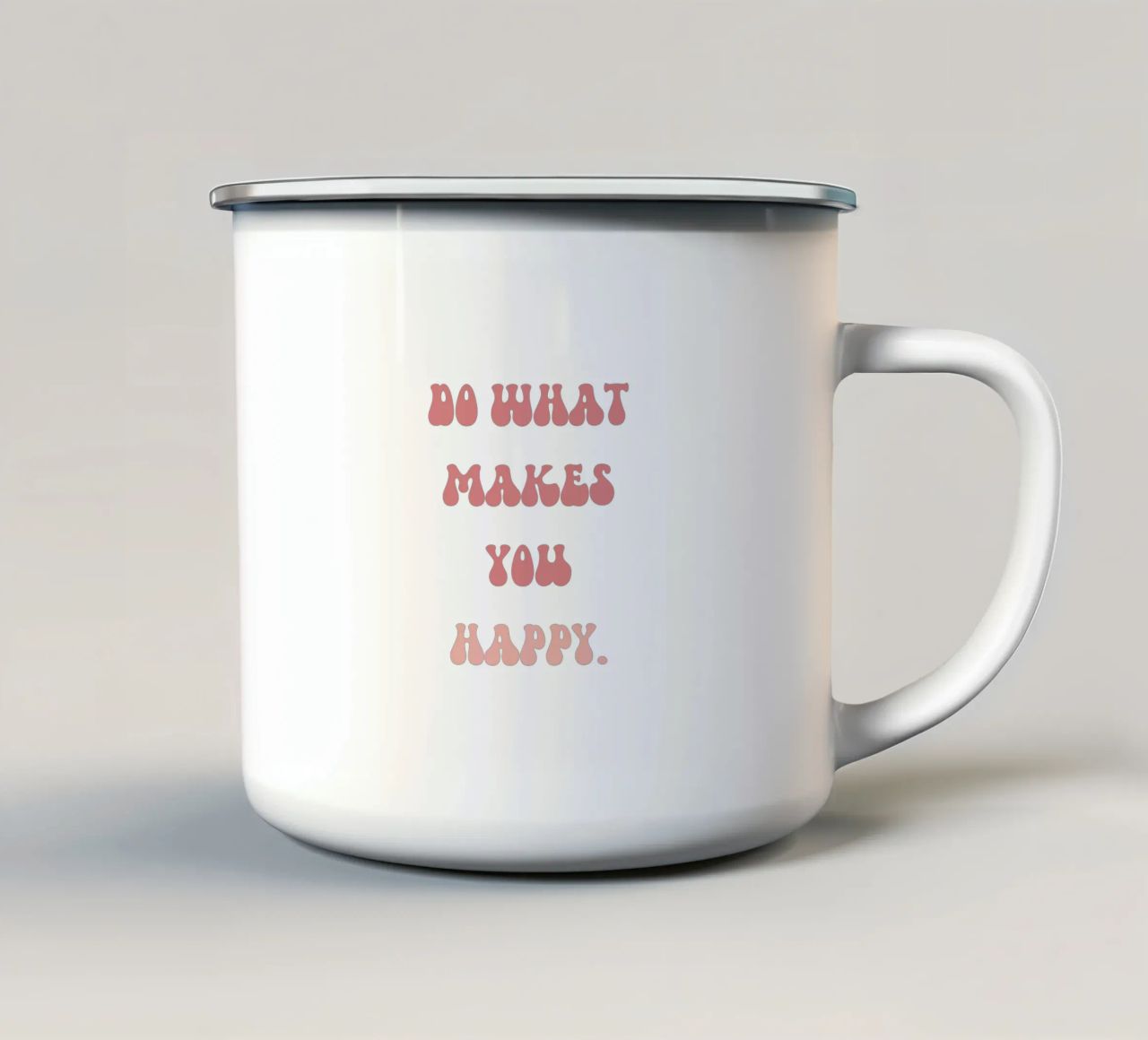 Vivere per la felicità tazza in smalto da Doodle Dreams Art