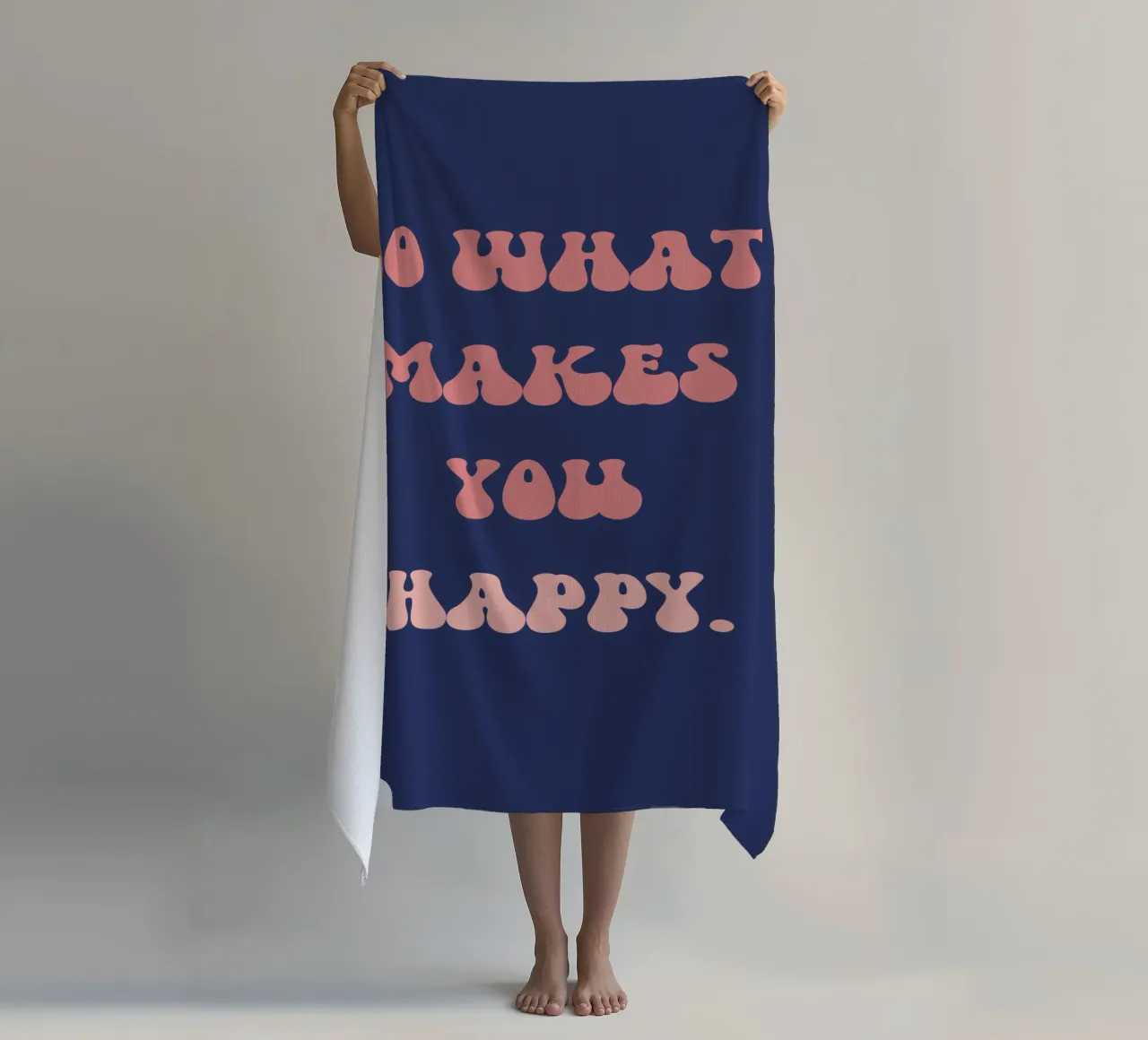 Vivere per la felicità telo mare da Doodle Dreams Art