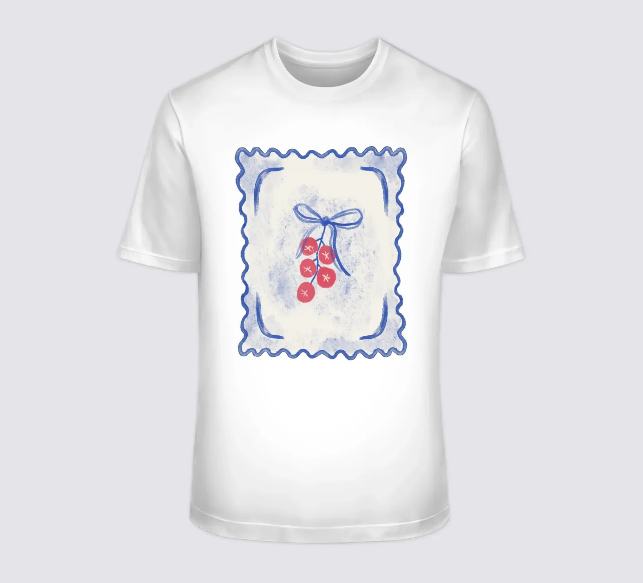 Ravioli Pomodoro - Red Tomatoes and Blue bow t-shirt da anisillustration