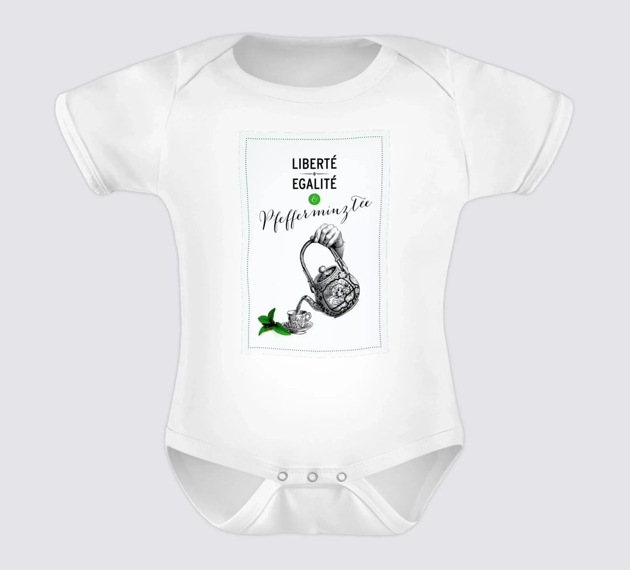 Pfefferminztee body neonato maniche corte da Amy & Kurt
