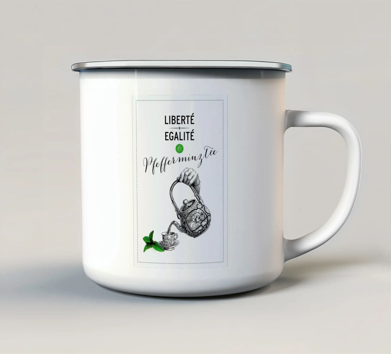 Pfefferminztee Emaille Tasse von Amy & Kurt