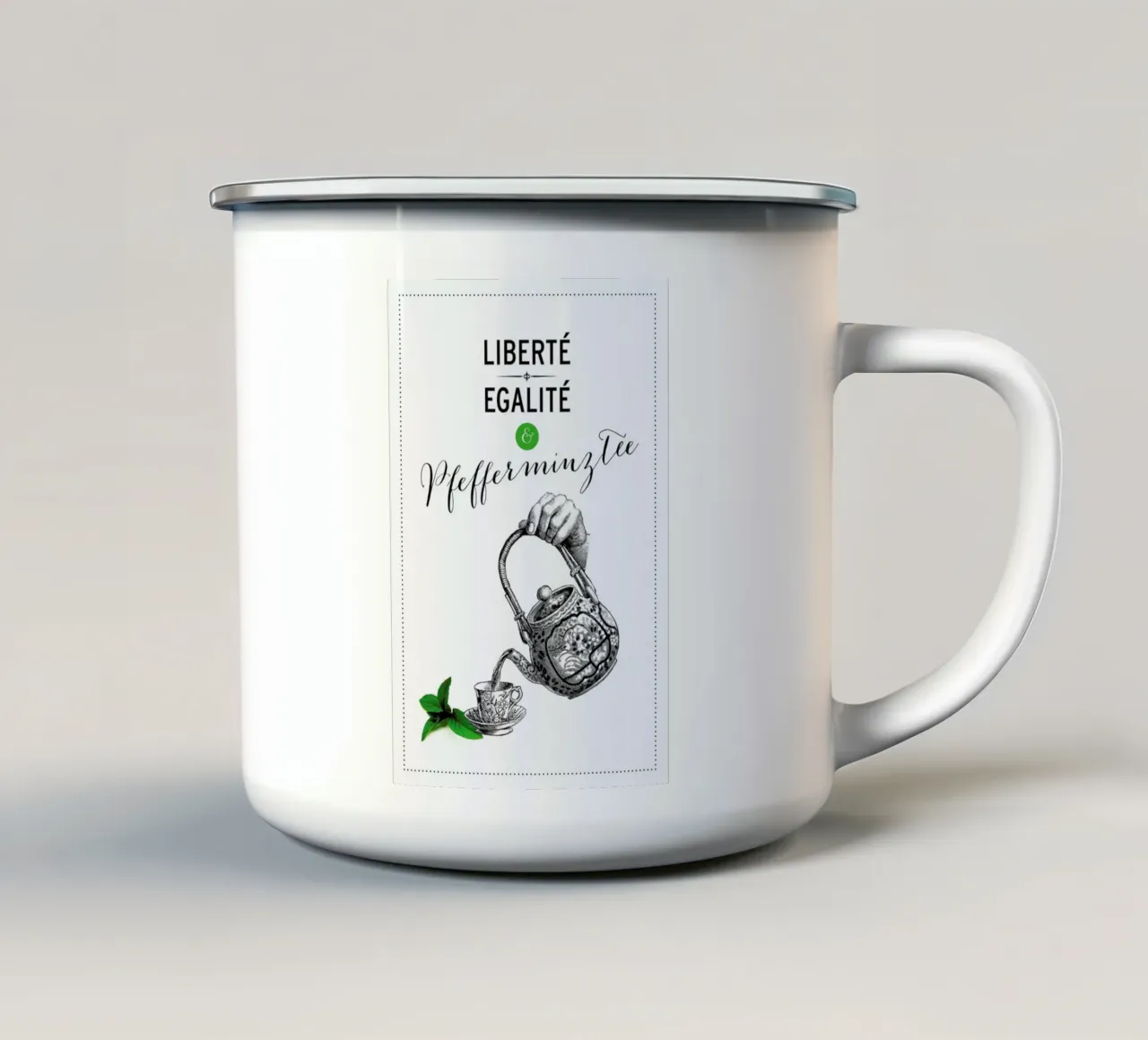 Pfefferminztee Emaille Tasse von Amy & Kurt