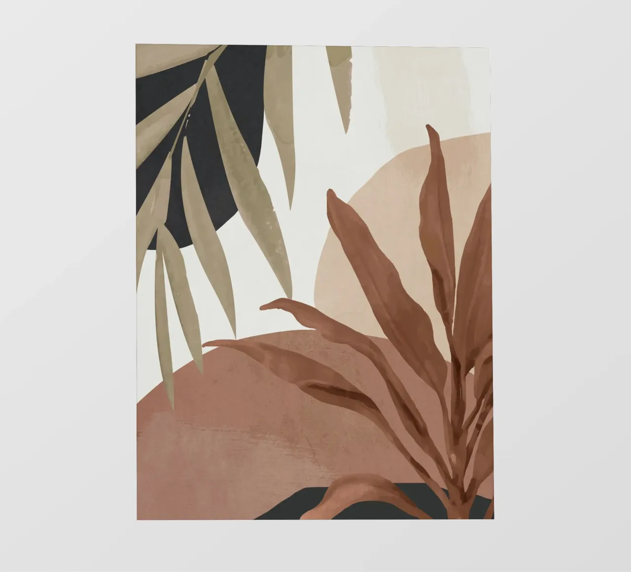 Abstract Art Tropical Leaves 4 Mocha Mousse photo wallpaper by ThingDesign