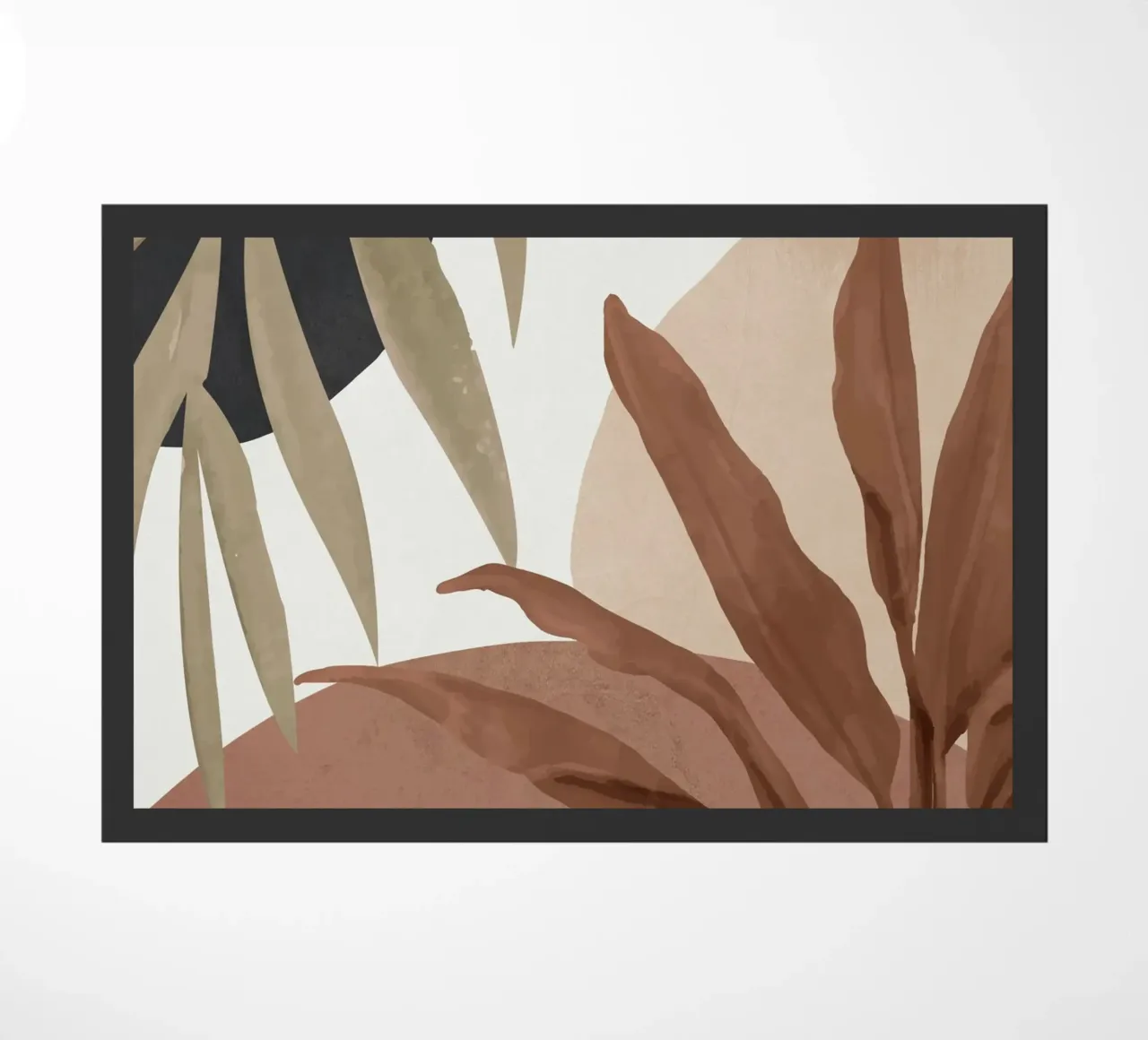 Arte Astratta Foglie Tropicali 4 Mousse Moka zerbino da ThingDesign
