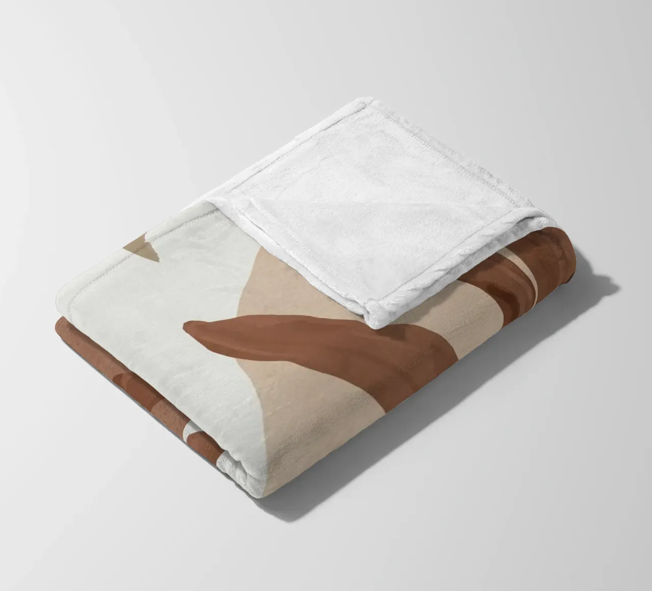 Abstract Art Tropical Leaves 4 Mocha Mousse fleece blanket by ThingDesign