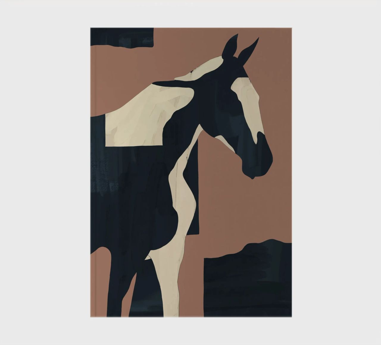 Abstract Minimal Horse Mocha Mousse notebook by ThingDesign