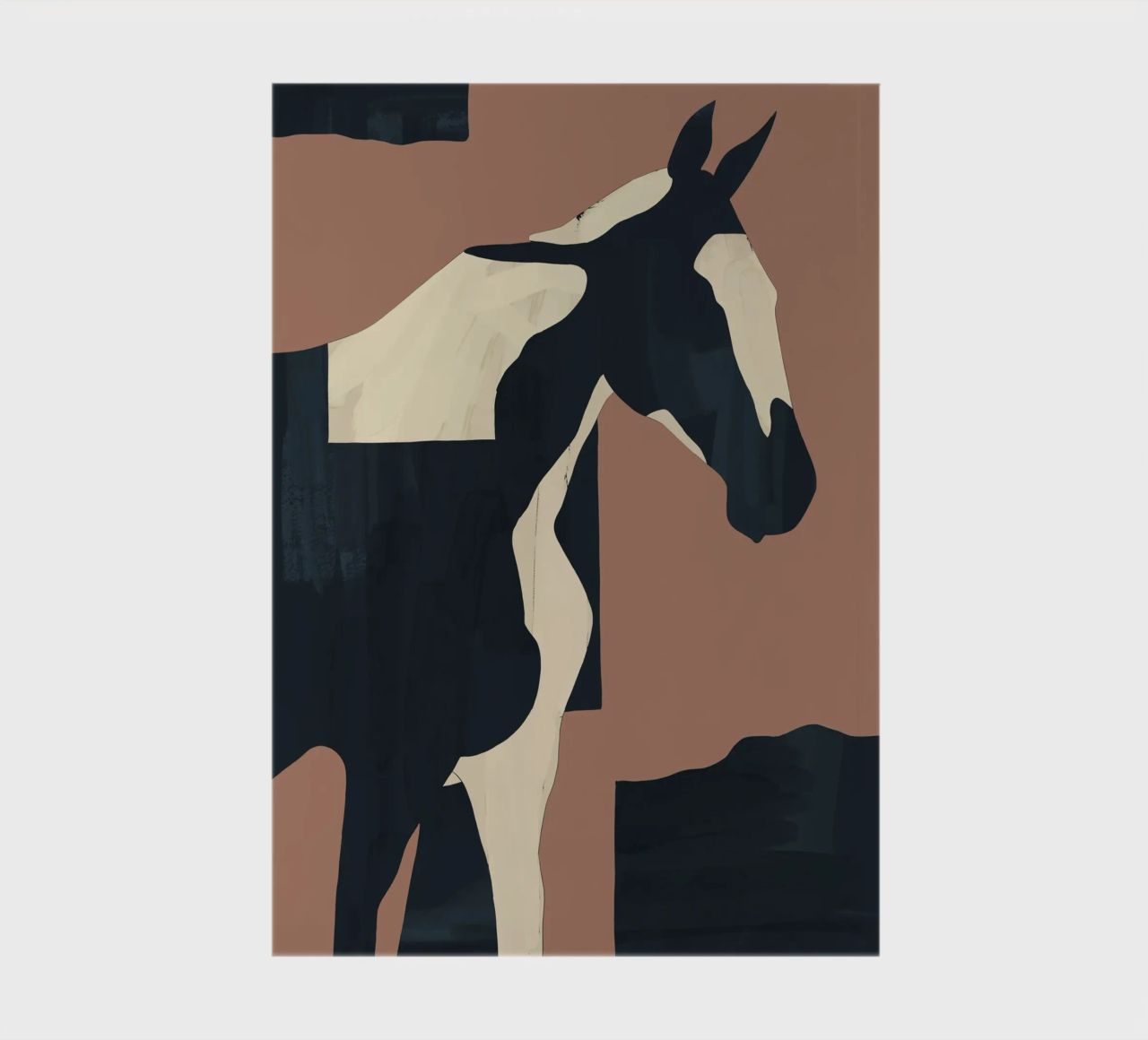 Abstract Minimal Horse Mocha Mousse notebook by ThingDesign