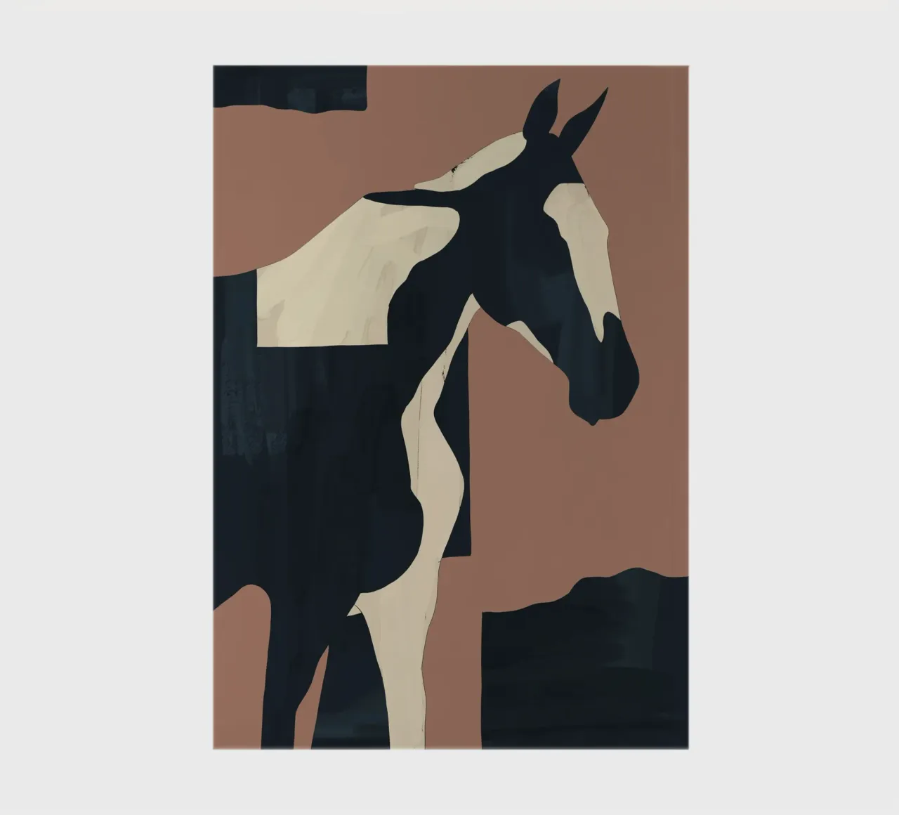 Caballo Minimal Abstracto Mousse de Moca cuaderno de ThingDesign