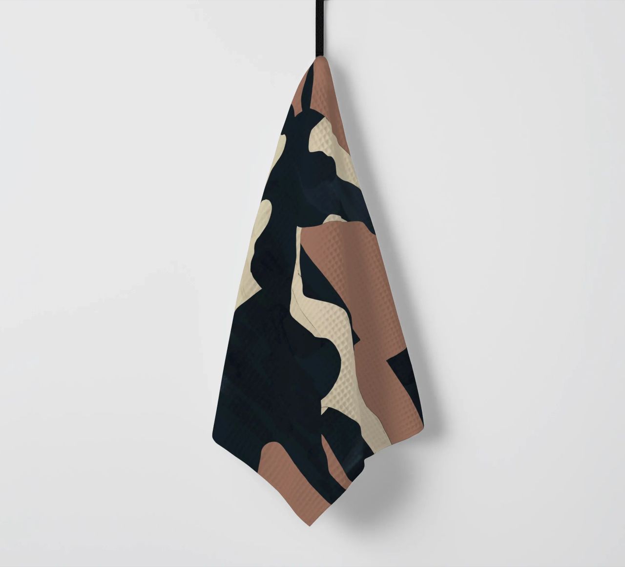 Abstract Minimal Horse Mocha Mousse tea towel by ThingDesign