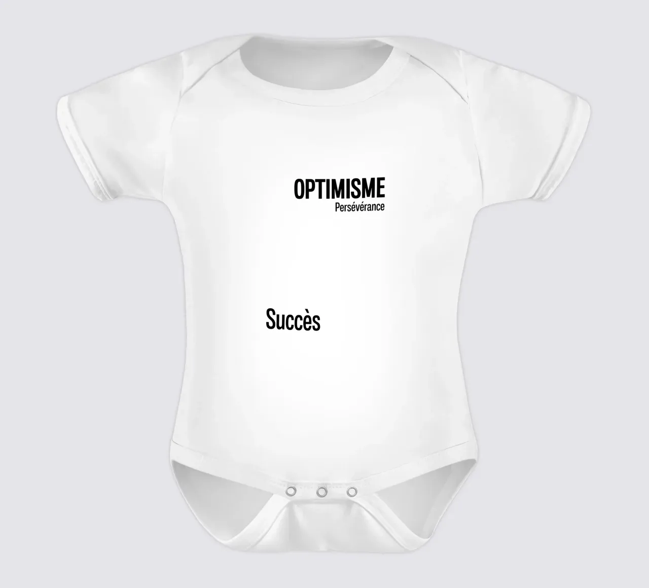 Optimisme Perseverance Succes short-sleeve baby romper by YV TYPOGRAPHY
