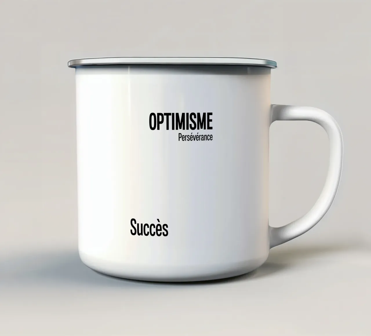 Ottimismo Perseveranza Successo tazza in smalto da YV TYPOGRAPHY