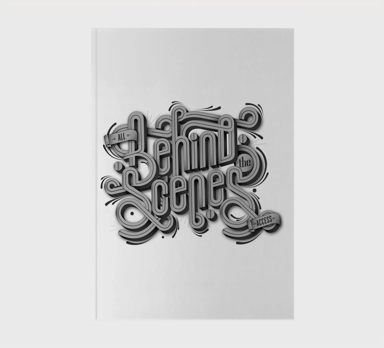 Behind The Scenes Typo Style Trending Now notebook by Urban Life