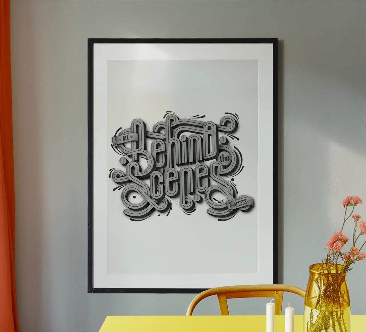 Dietro le quinte Stile Typo Trending Now poster con telaio in plastica da Urban Life