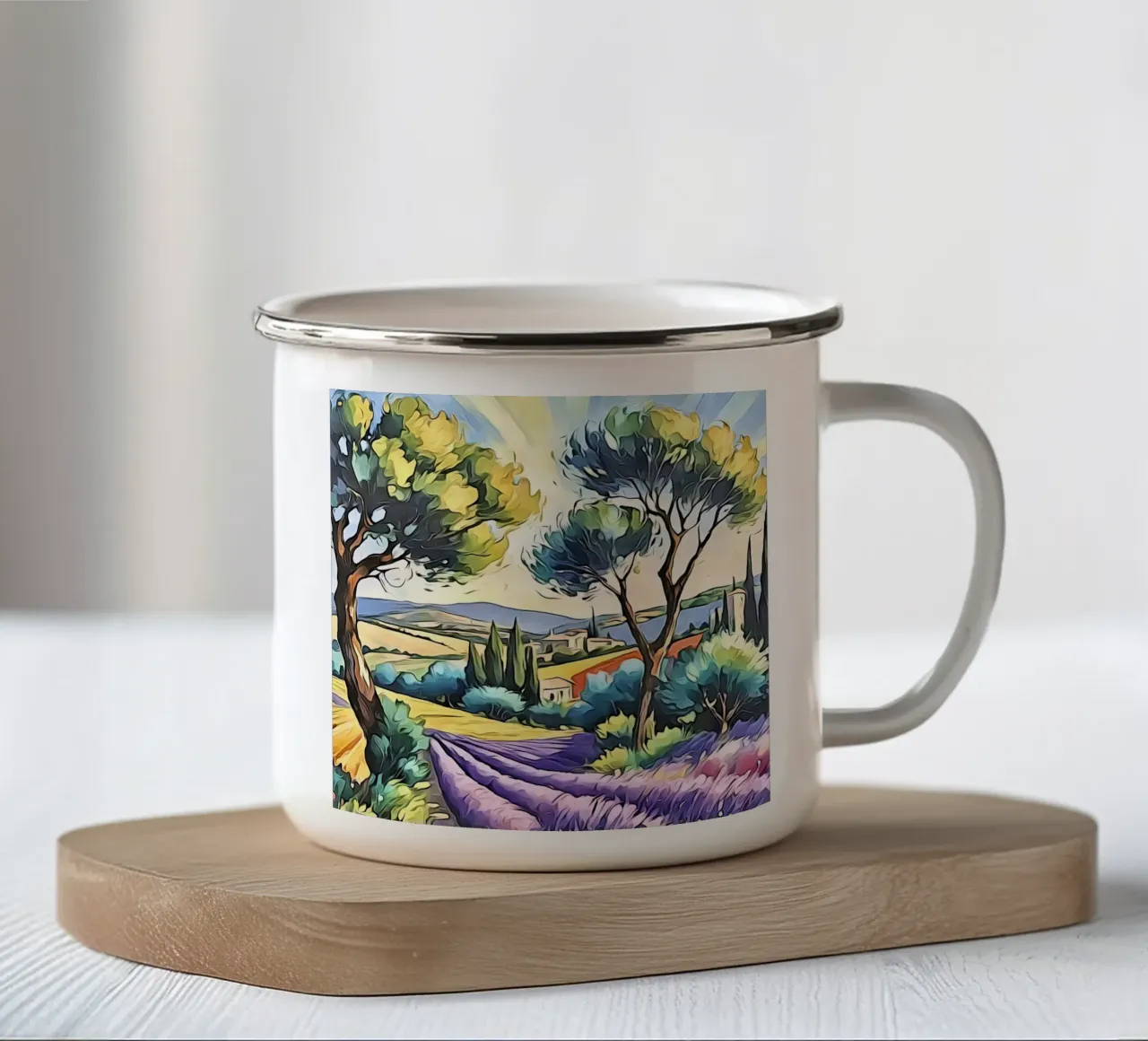 Paesaggio in Provenza tazza in smalto da ZAMART