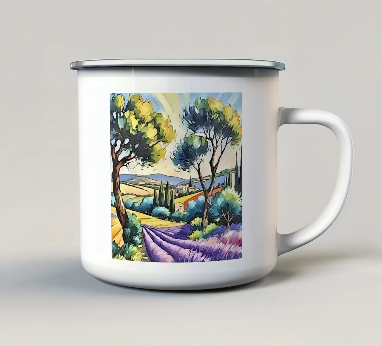 Paesaggio in Provenza tazza in smalto da ZAMART