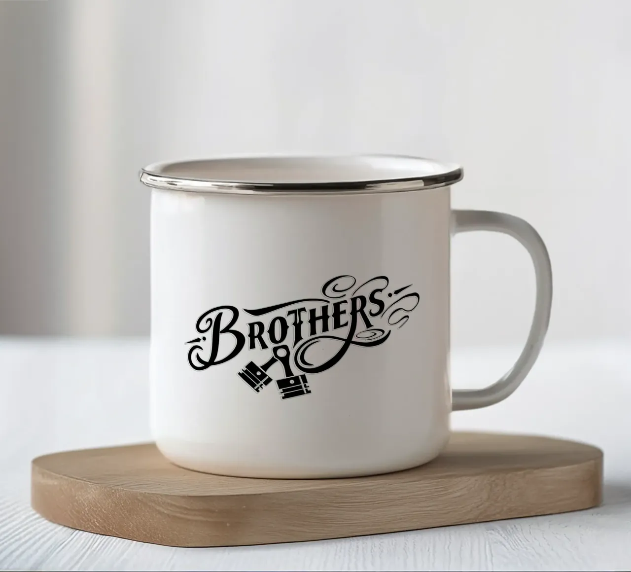 Fratelli Typo Style di tendenza ora tazza in smalto da Urban Life