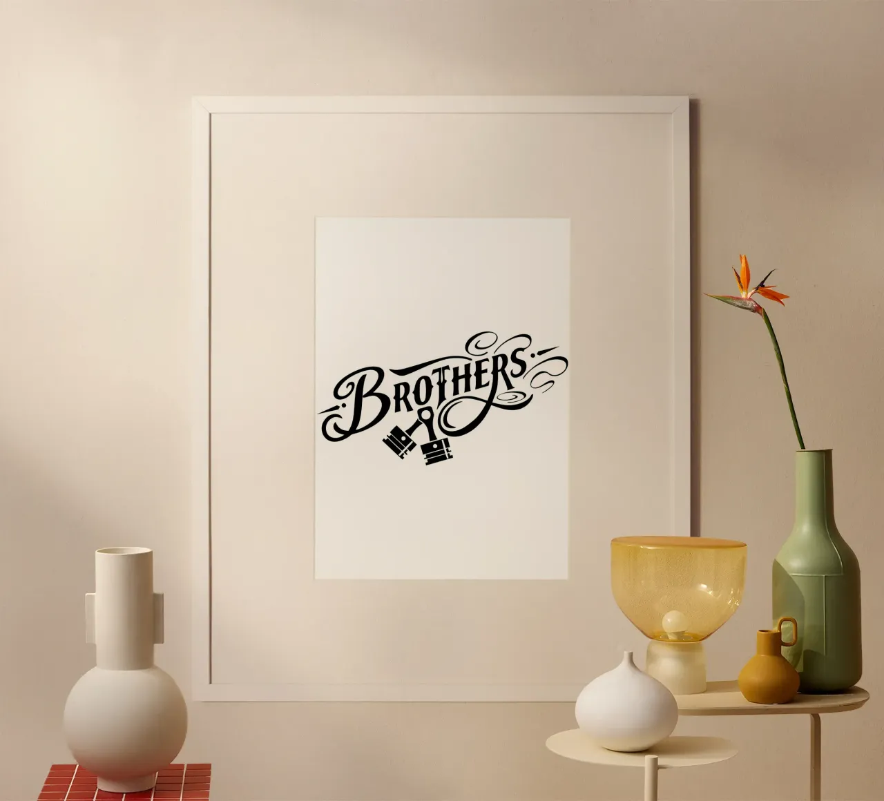 Fratelli Typo Style di tendenza ora poster con telaio in alluminio da Urban Life