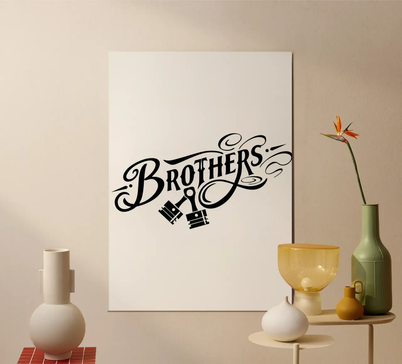 Fratelli Typo Style di tendenza ora poster con telaio in alluminio da Urban Life