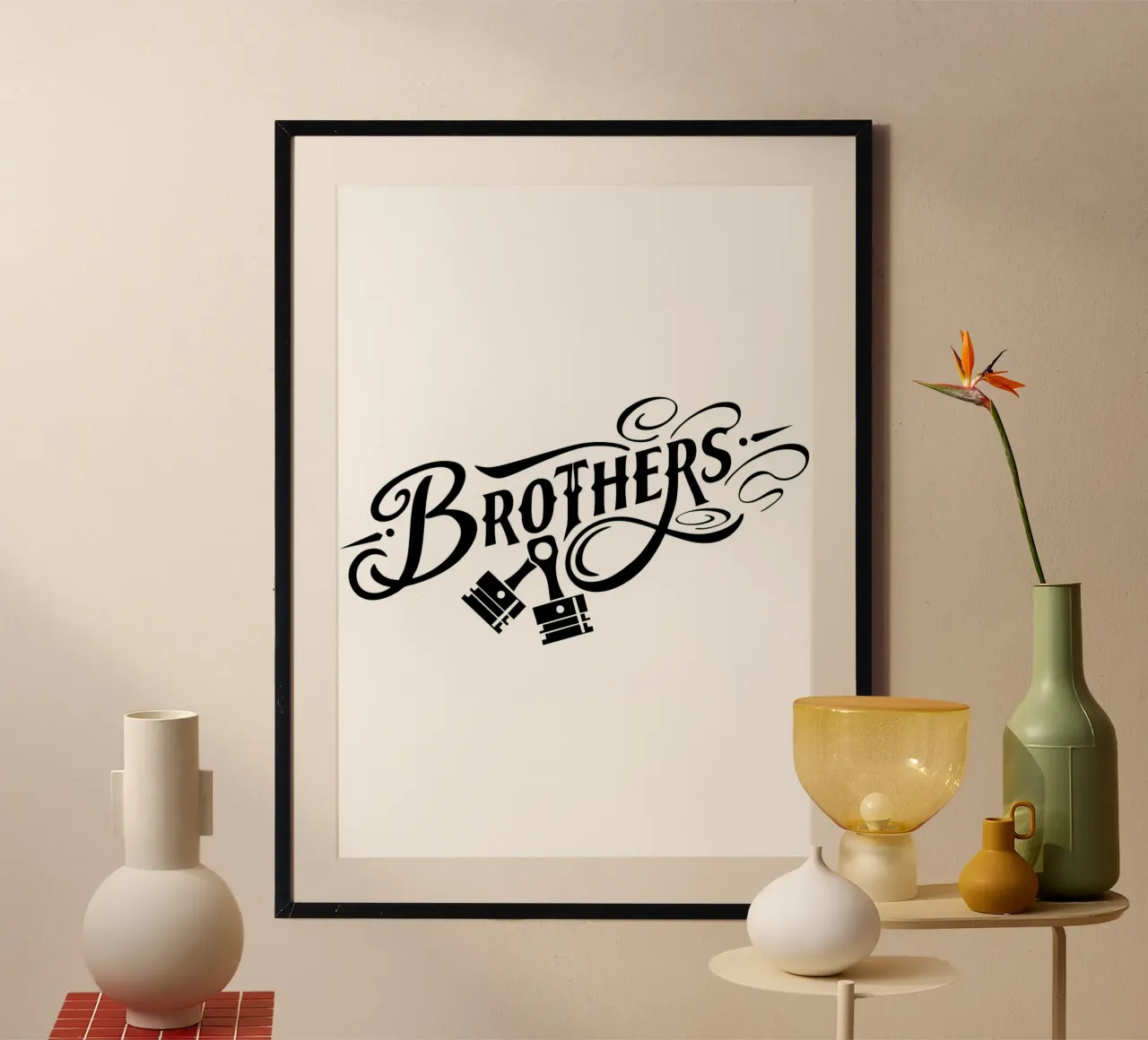 Fratelli Typo Style di tendenza ora poster con telaio in alluminio da Urban Life