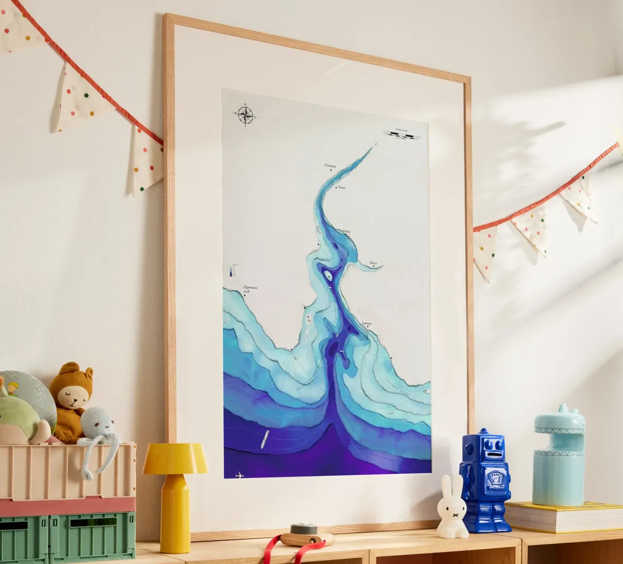 Uncharted Territory Kiss poster con telaio in plastica da Birgit Palma