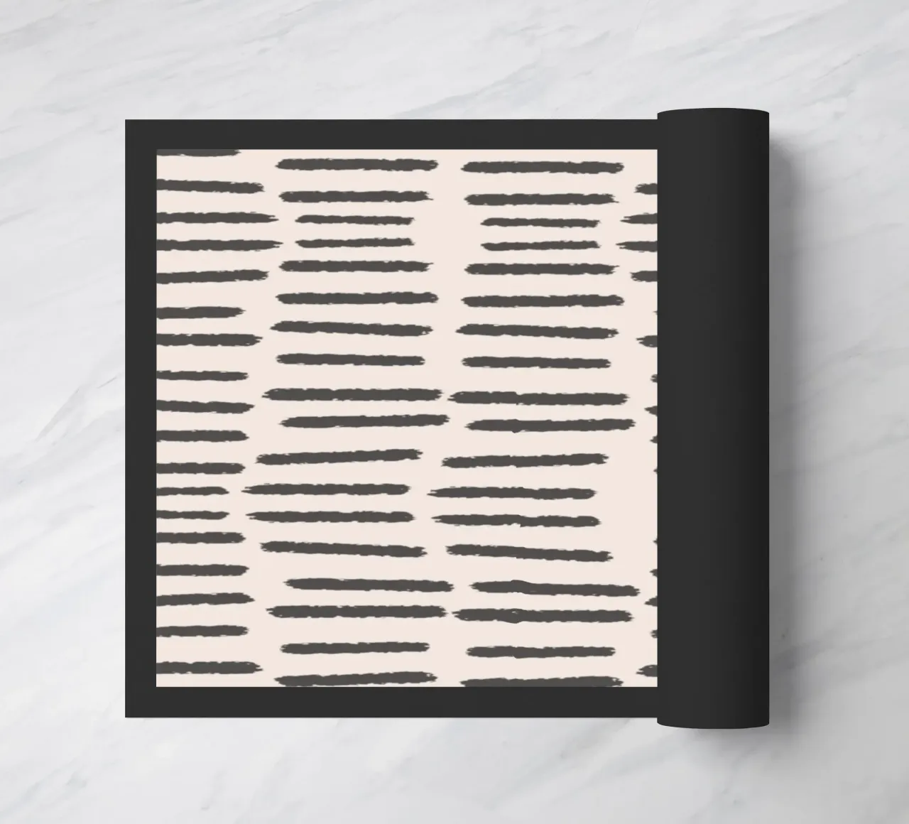 Organic Brushstroke Stripes - Minimalist Boho in Charcoal doormat by susanacosta