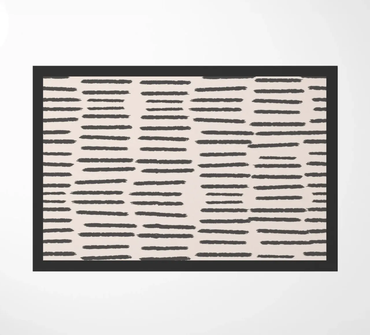 Organic Brushstroke Stripes - Minimalist Boho in Charcoal doormat by susanacosta