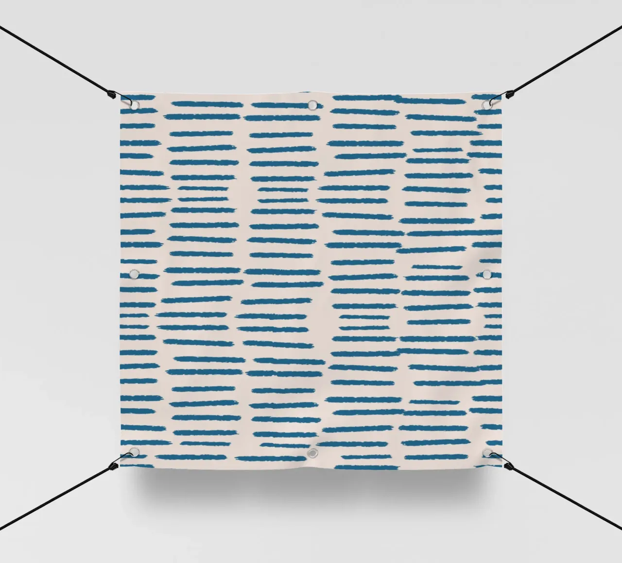 Strisce organiche a pennello - Minimalista Boho astratto blu telo in pvc da susanacosta