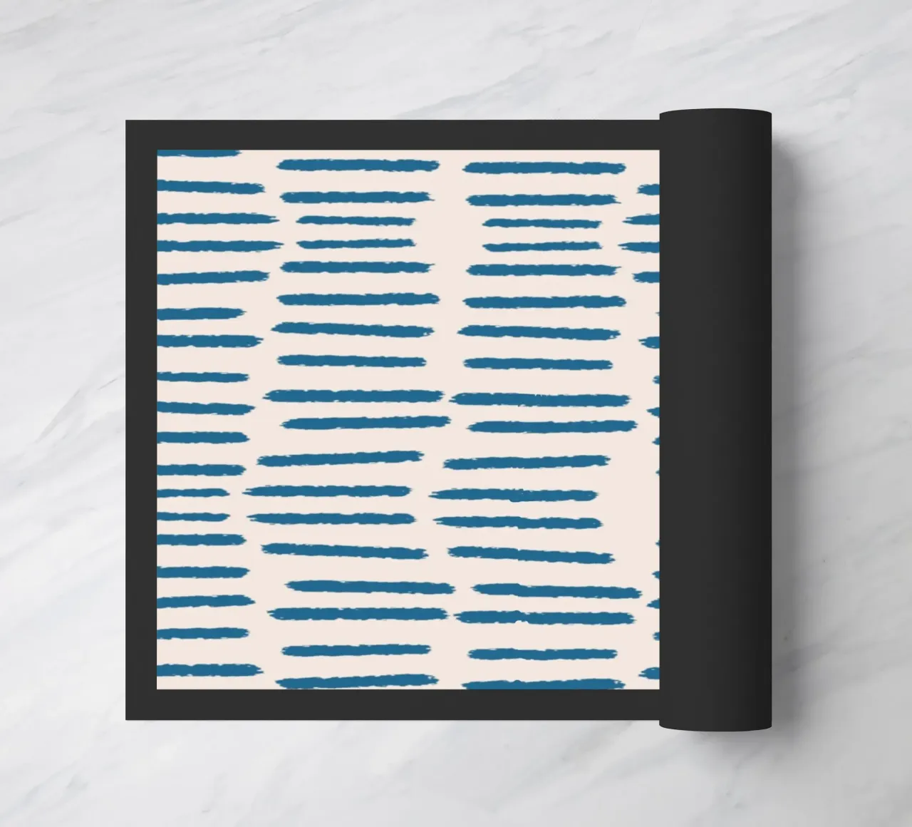 Strisce organiche a pennello - Minimalista Boho astratto blu zerbino da susanacosta