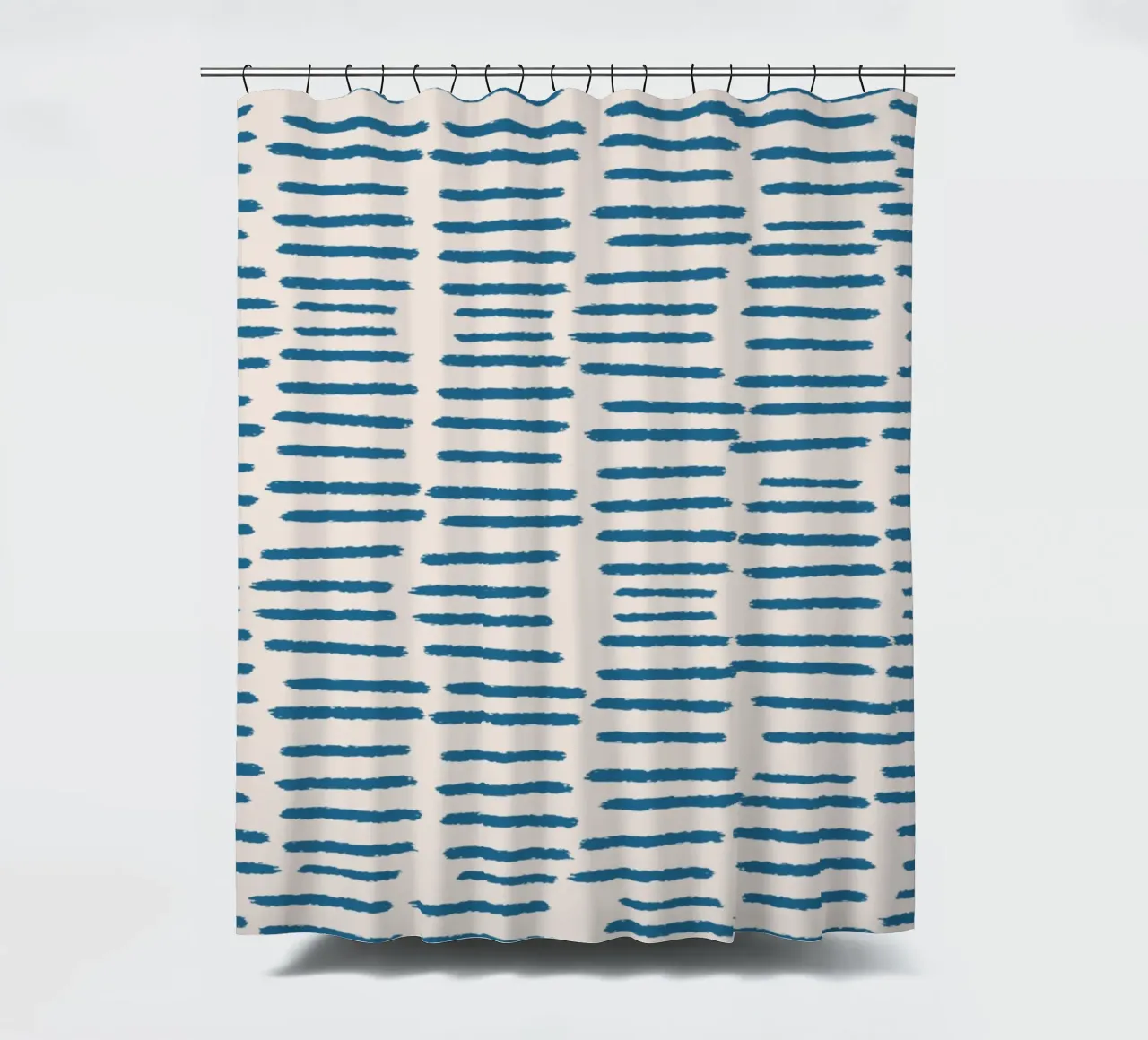 Strisce organiche a pennello - Minimalista Boho astratto blu tenda da doccia da susanacosta
