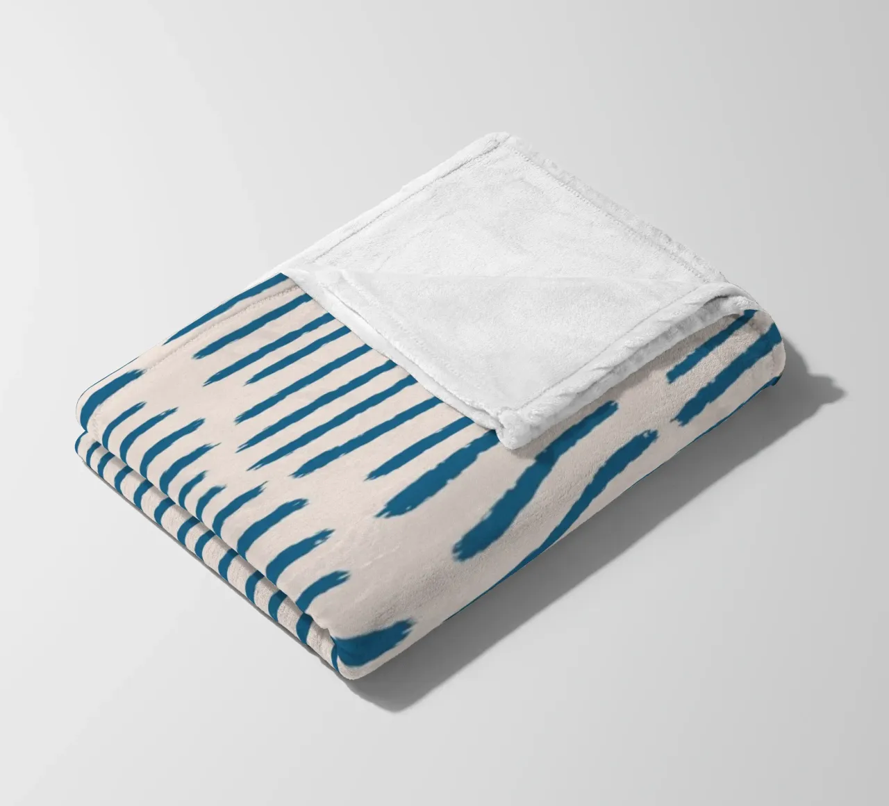 Strisce organiche a pennello - Minimalista Boho astratto blu coperta in pile da susanacosta