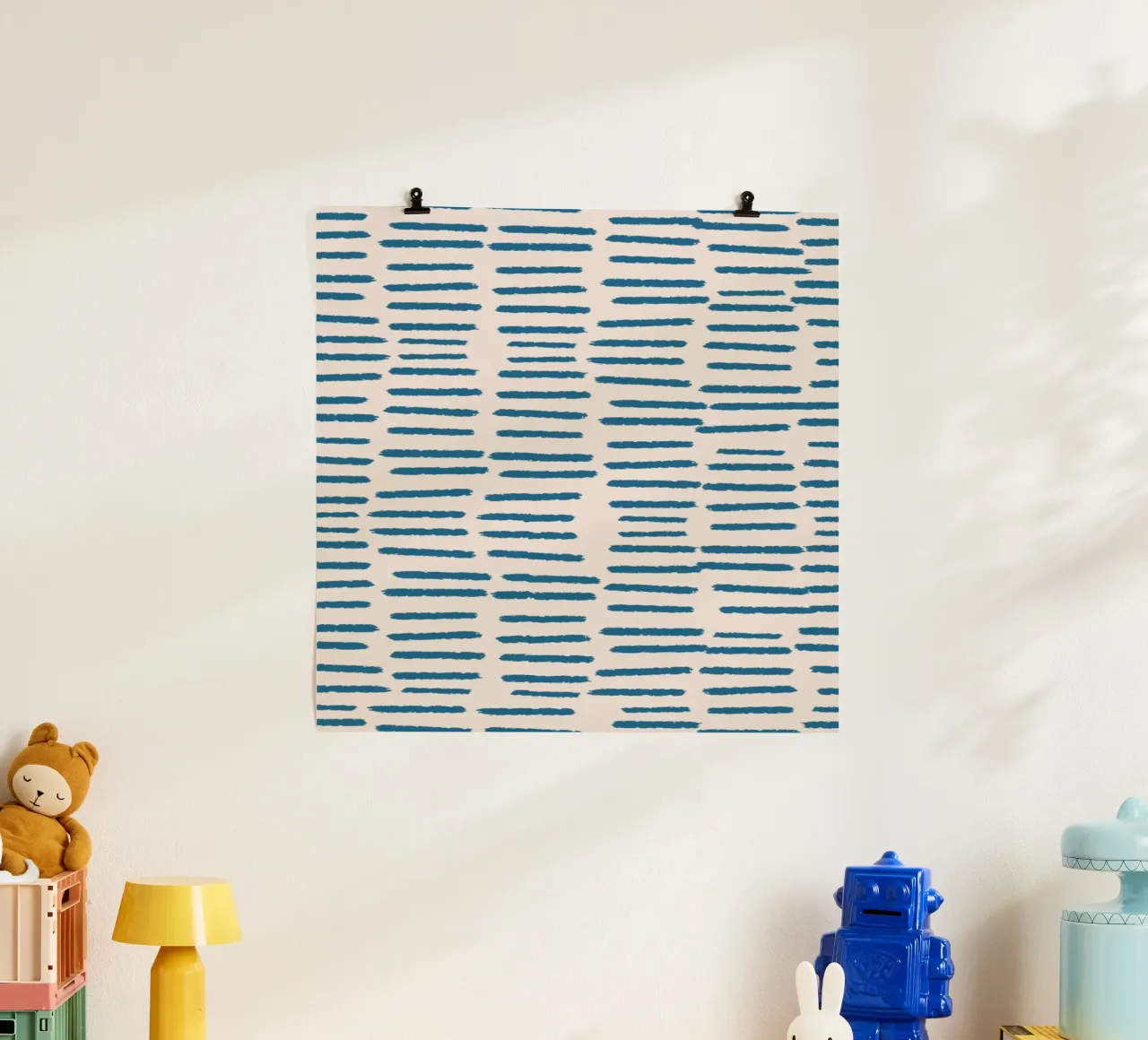 Strisce organiche a pennello - Minimalista Boho astratto blu poster da susanacosta