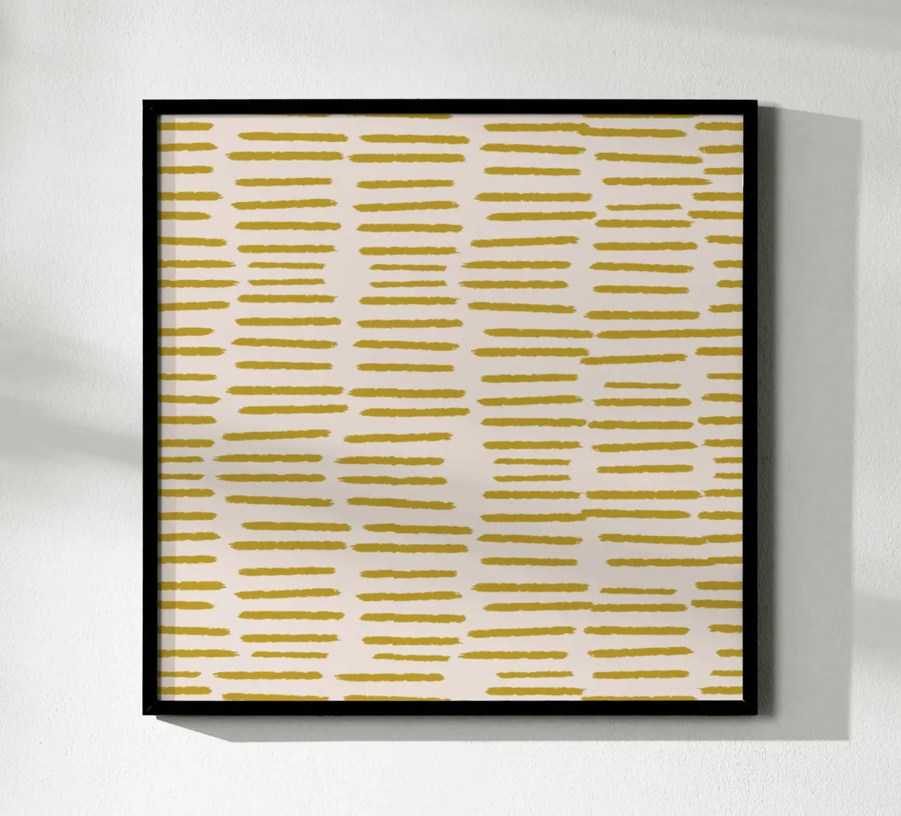 Strisce organiche a pennello - Senape minimalista Boho poster con telaio in legno da susanacosta