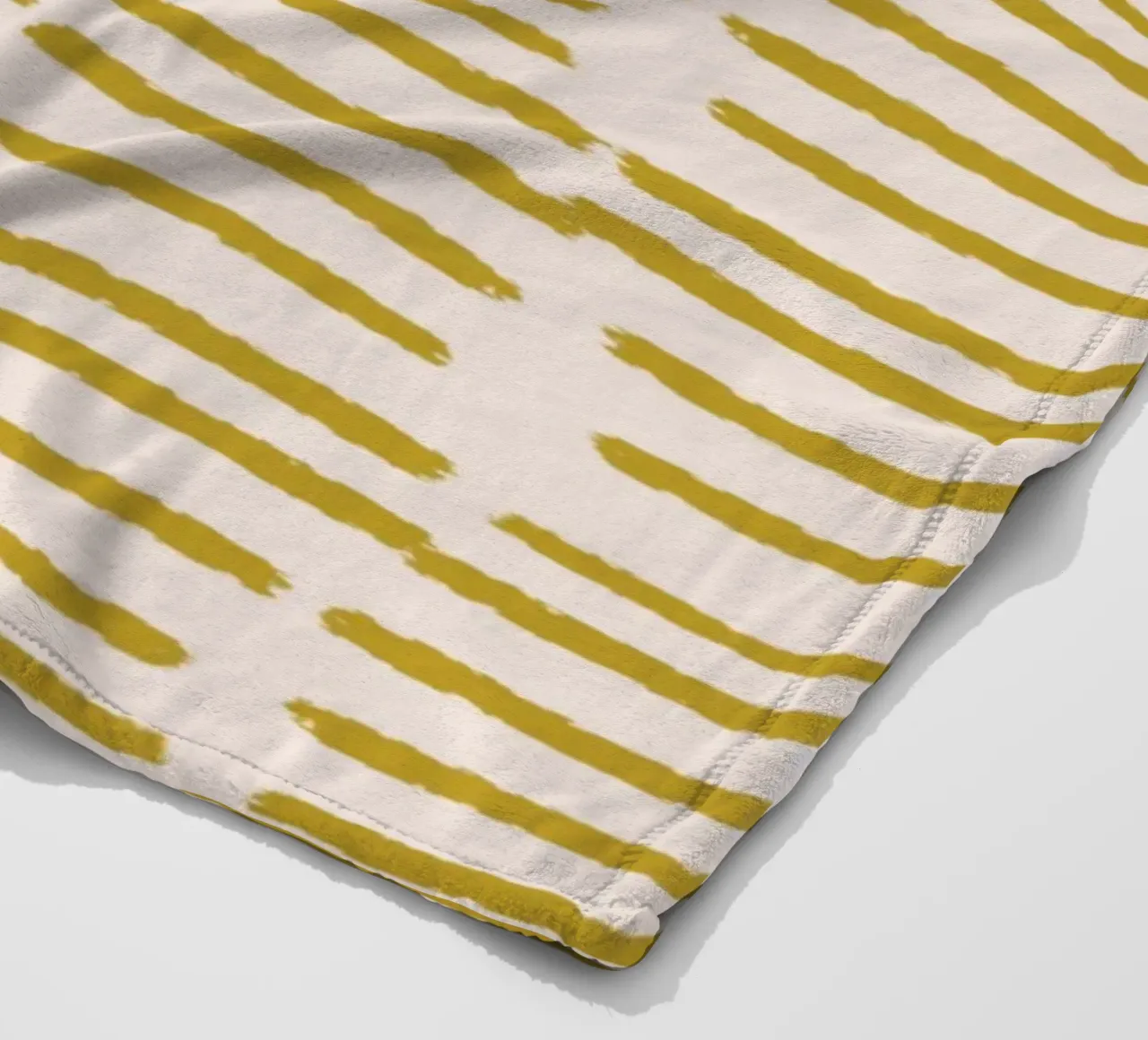 Organic Brushstroke Stripes - Minimalist Boho Mustard fleece blanket by susanacosta